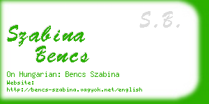 szabina bencs business card